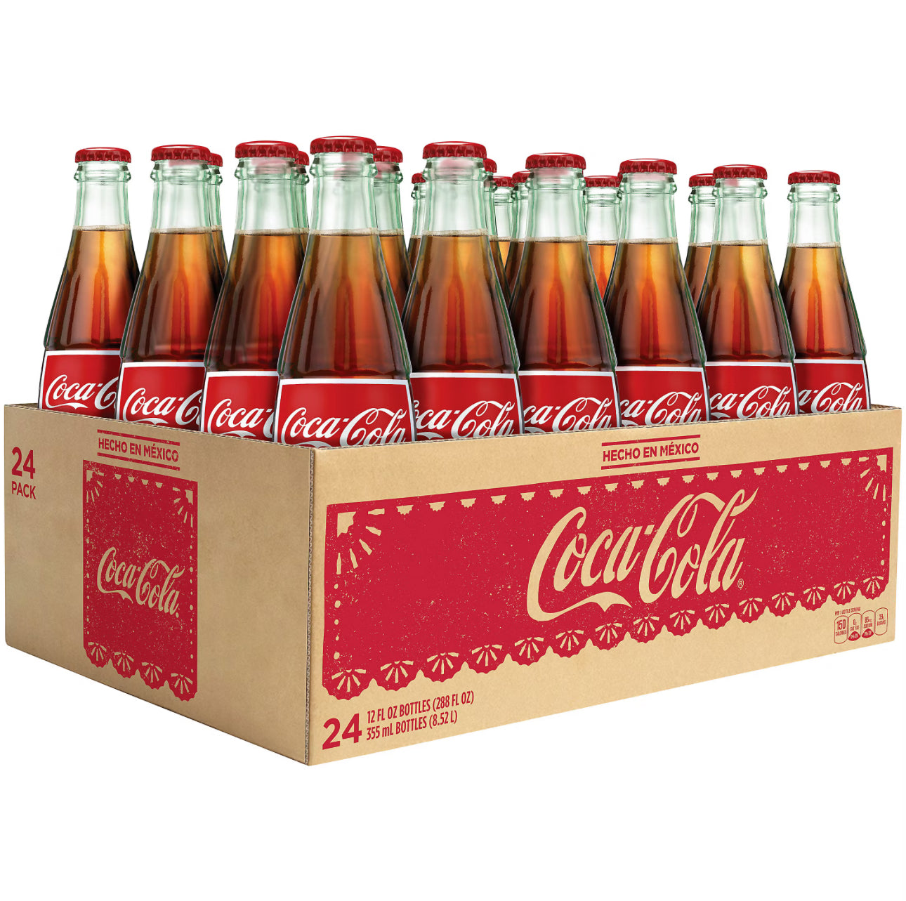 Coca-Cola Mexican Coke Soda Soft Drink, Cane Sugar, 24 pk./355ml