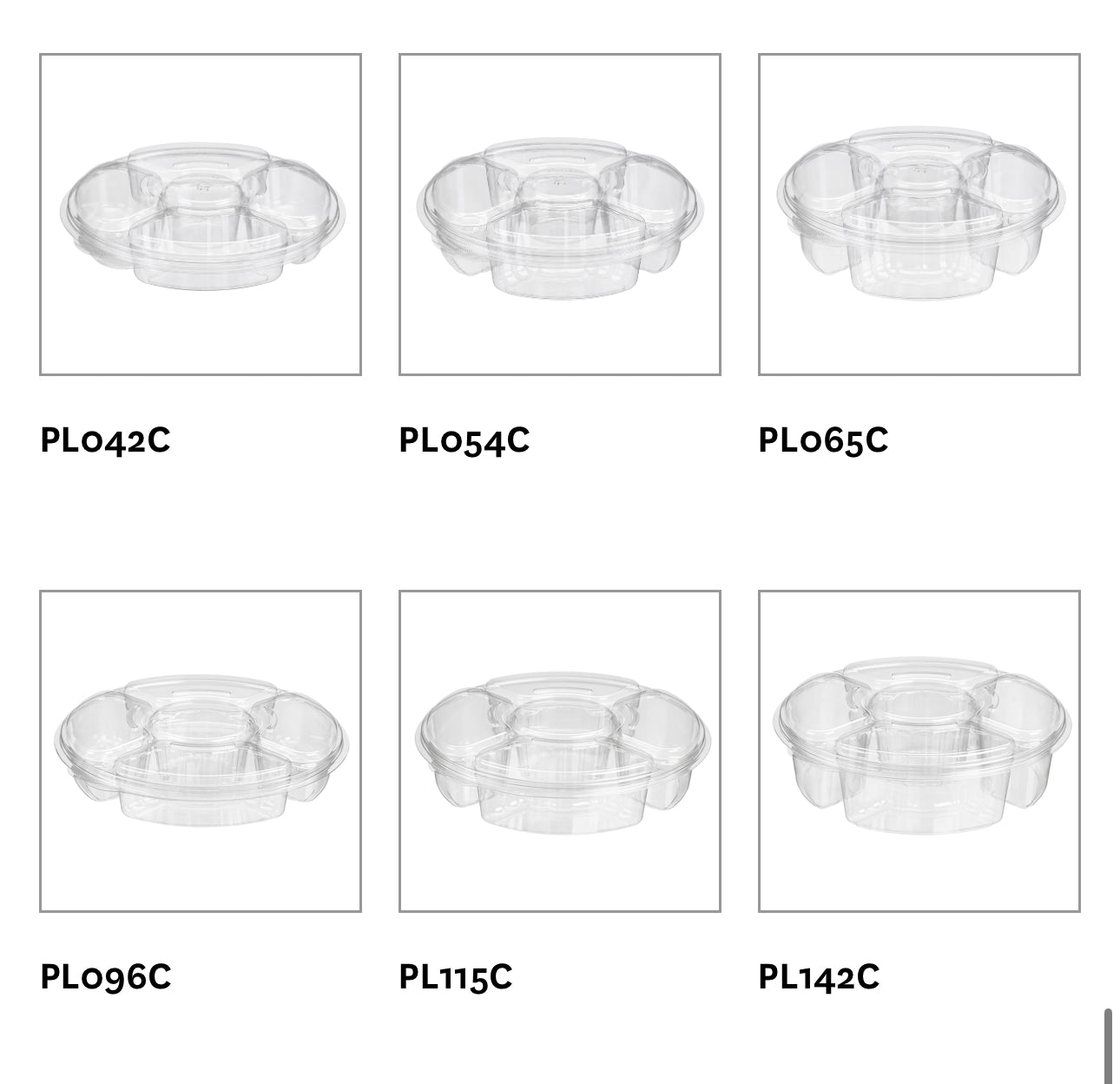 PL065C 10” 4 Compartment 65oz Platter 100pcs