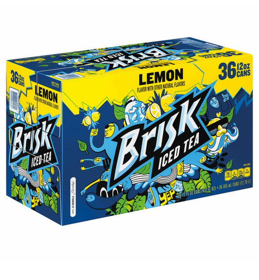 Brisk Iced Tea, Lemon Cans 12 fl oz x 36 Pack