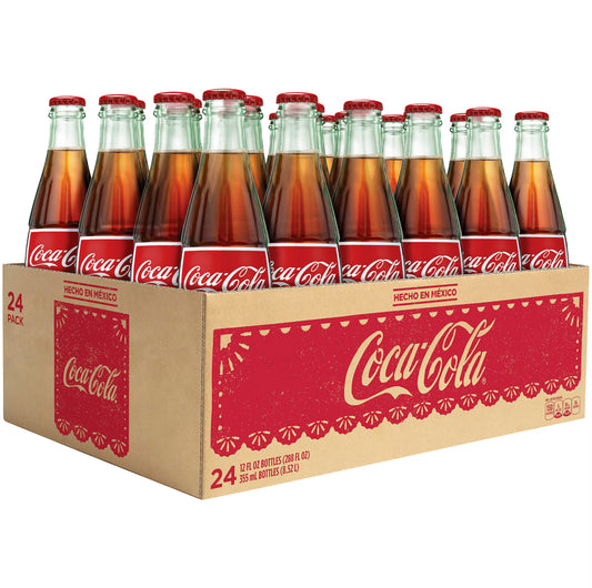 Coca-Cola Mexican Coke Soda Soft Drink, Cane Sugar, 24 pk./355ml