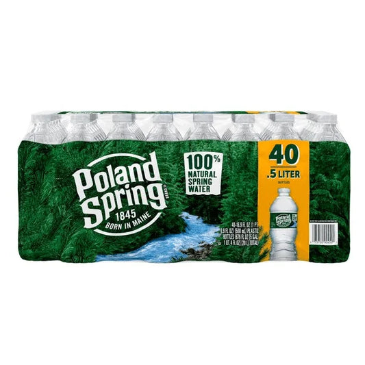 Poland Spring 100% Natural Spring Water, 16.9 Fl Oz, 40 Ct