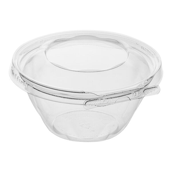 TS16RN - Inline Plastics Safe-T-Fresh 16 oz. Tamper-Resistant, Tamper-Evident Bowl with Hinged Dome Lid - 240/Case