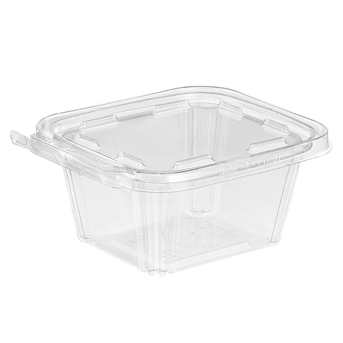 Inline Plastics Safe-T-Fresh Food Container, TS16, Clear Tamper Resistant Square, 16 oz. | 240/Case