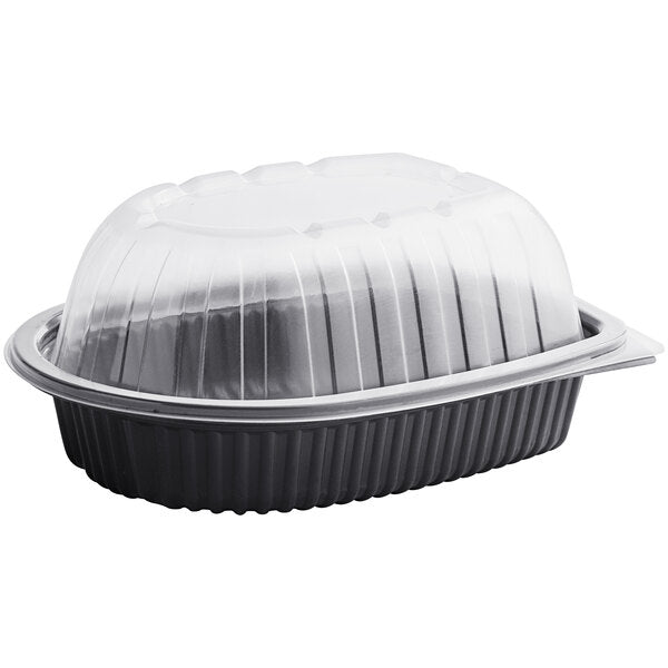 Microwavable Chicken Roaster Take-Out Container with Anti fog Dome Lid - 100/Case