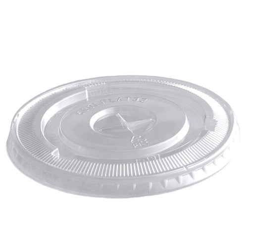 Clear Plastic Flat Lid with Straw Slot for 32oz Cold Cups - 1000/Case