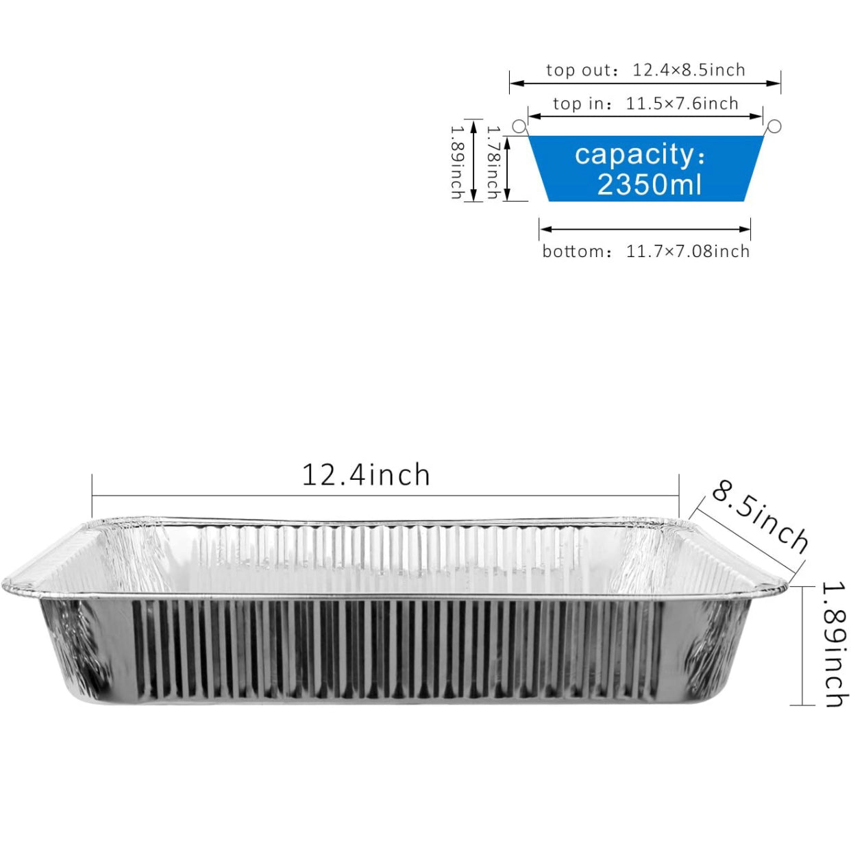 HALF SIZE DEEP ALUMINUM PAN - 100/Case